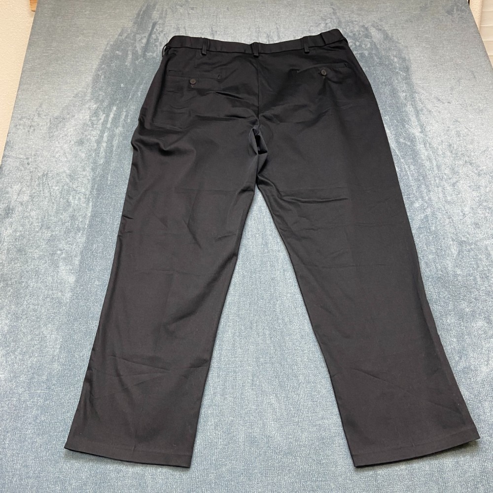 Haggar Dress Pants Mens 38x30 Black Stretch Cotton Straight Business Comfort